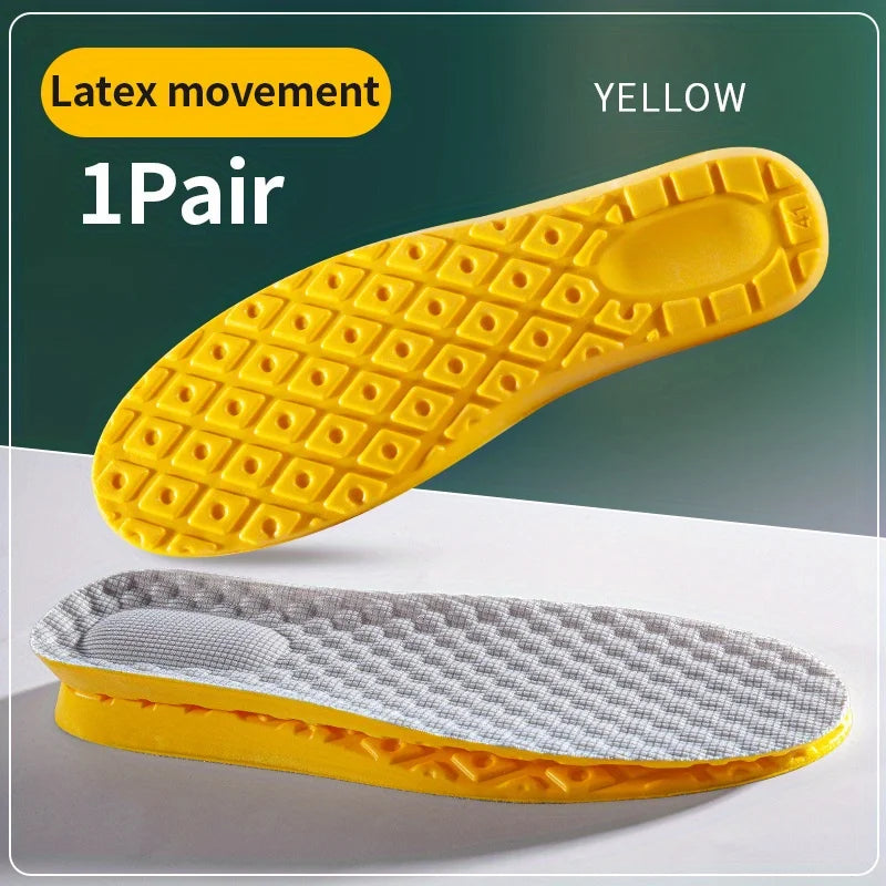 1 Pair 4D Soft Latex Memory Foam Insoles Sport Support Insert Breathable Insoles For Women Men Running Insoles