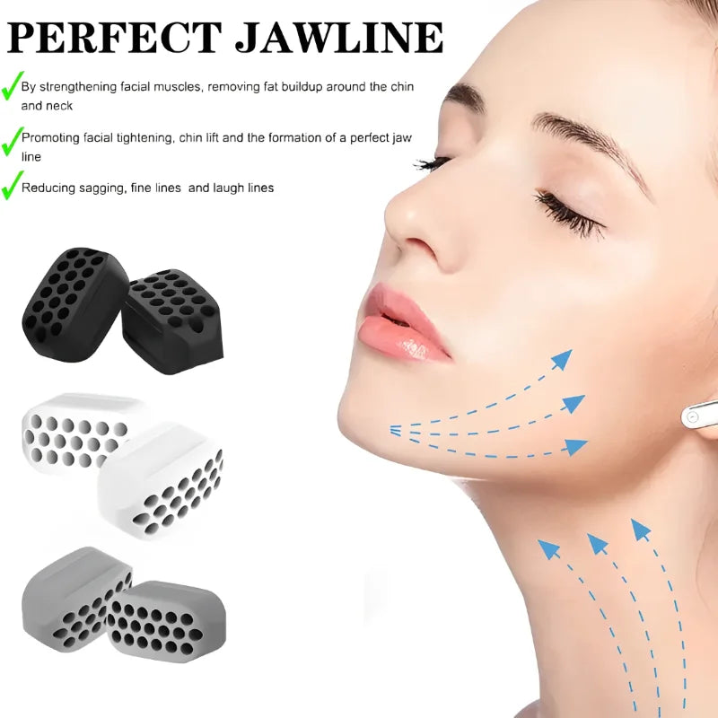 1/2Pcs Large Jaw Exerciser Fitness Jawline Muscle Training Double Chin Reducer Neck Face Slimming Mouth Jawliner Silicone Chew