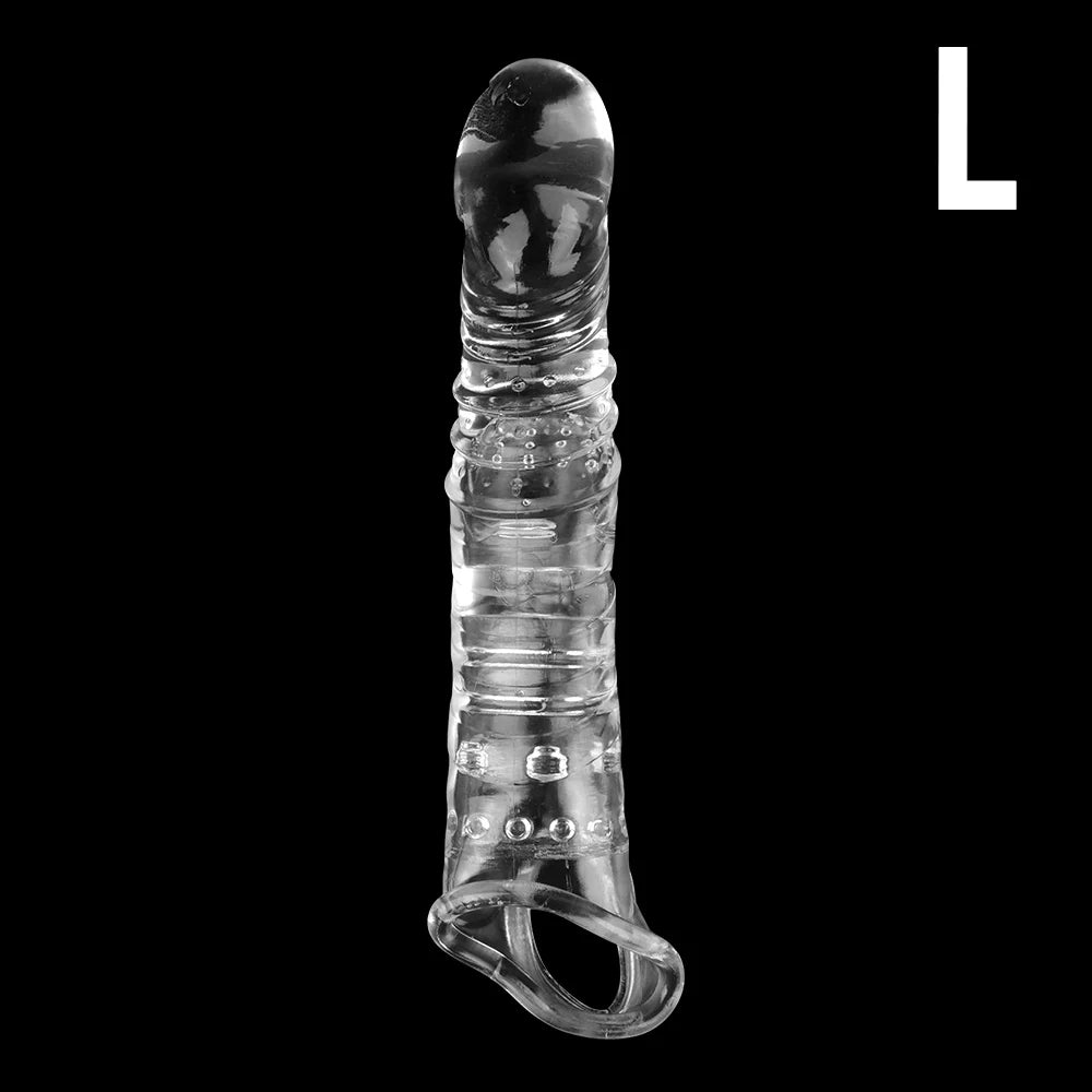 5-9cm Extender Penis Enlargement For Men Cock Ring Delay Ejaculation Testis Lock Bondage Strapon Thick Condoms Sex Toys Couples