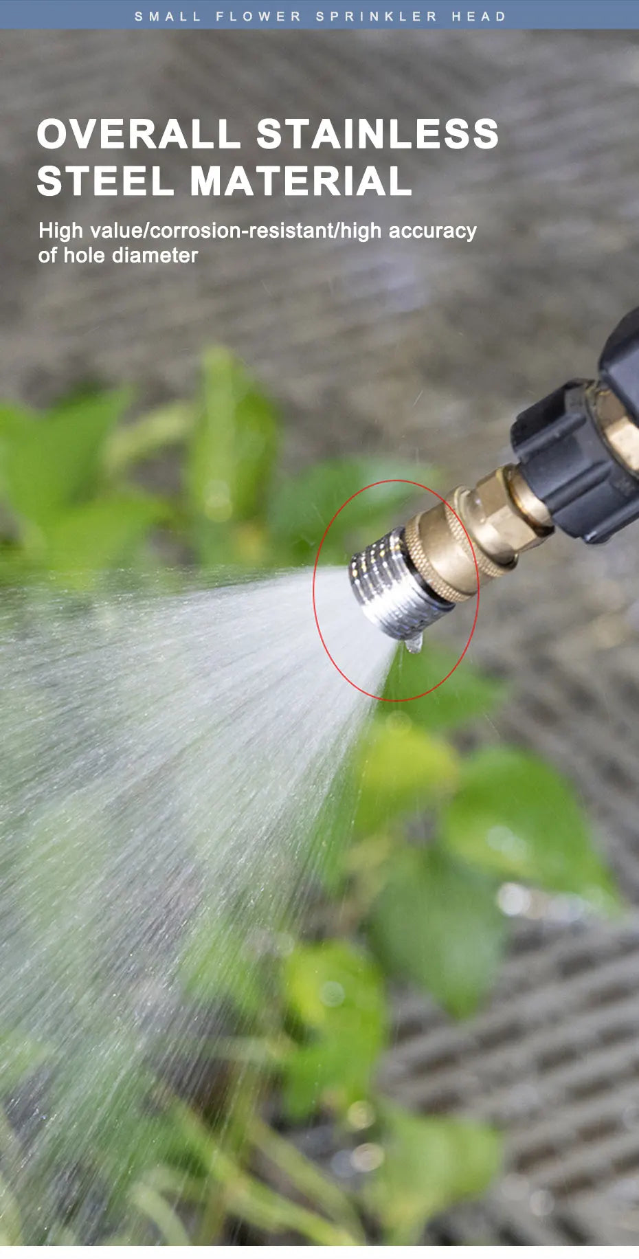 SEAMETAL Stainless Steel Shower Blades High Pressure Water Gun Interface Washing Nozzle 1/4 Quick Connect Car Wash Accessories