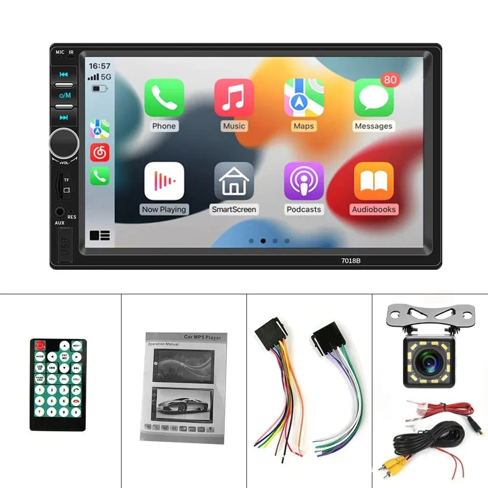 Acodo 2din Stereo 7inch Wired Carplay Radio Touch Screen Automotive Multimedia Bluetooth USB TF FM Radio Autoradio MP5 Player