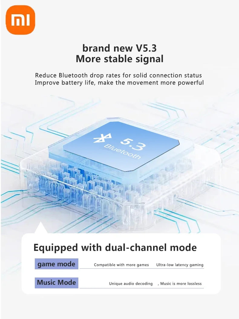 Xiaomi Wireless Bluetooth 5.3 Headphones Waterproof Headset Stereo Over-Ear Sports Earphones Earbuds with Mic Bone Conduction