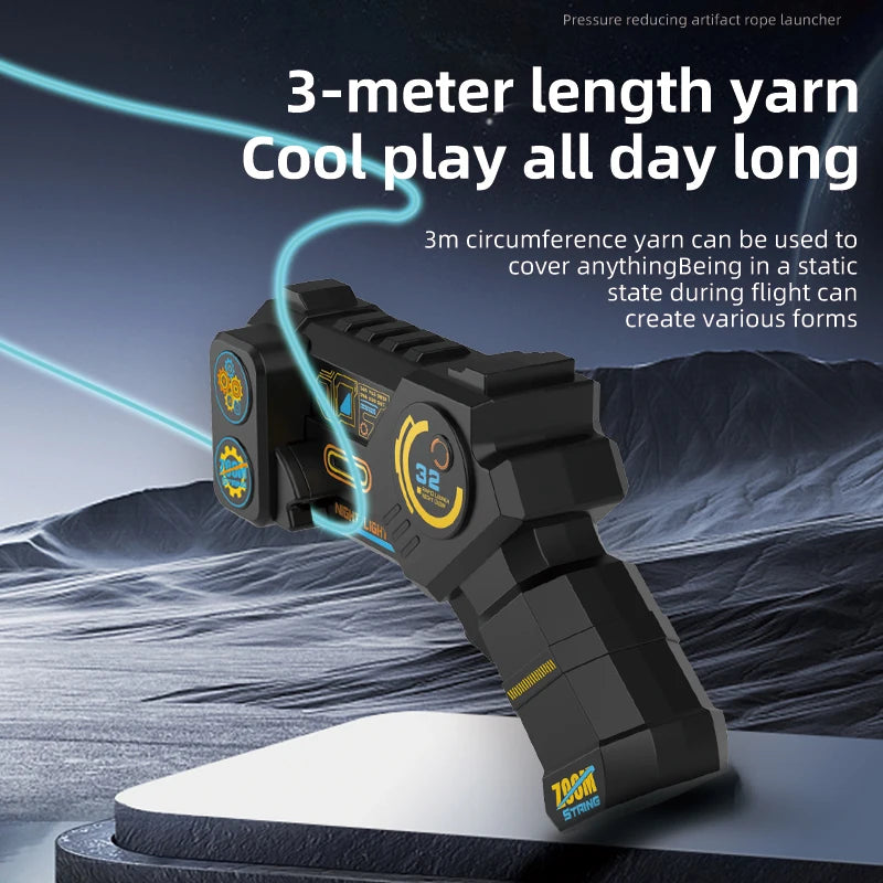 String Rope Glow in The Dark String Rope Launcher Luminous Portable Handheld String Stress Relief Toy For Kids Party Gift