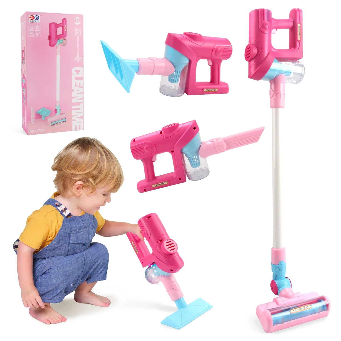 New Vacuum Cleaner for Kids - Electrical Toy Vacuum for Boys Girls Pretend Fun House Cleaning Toys for Children Hands-On Skills