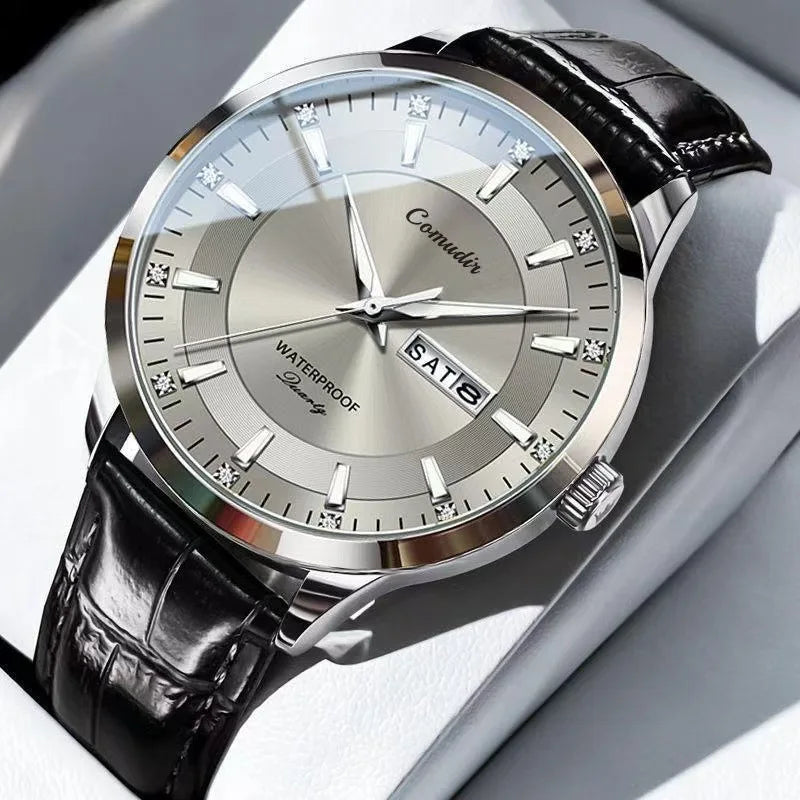 Fully Automatic Non Mechanical Men's Watch Men's Hollowed Out Waterproof Tide Glow in The Dark Dual Calendar