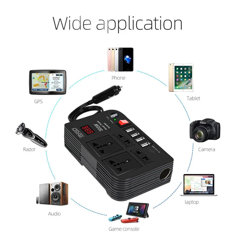 Car Inverter 300W High-power DC 12V To 220V Multi-function Home Modified Sine WaveAutomotive Power Converter power inverter