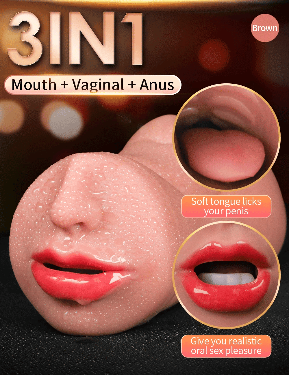 3 In 1 Vagina Stick Male Masturbator Sex Toys For Men Realistic Artificial Rubber Pussy Masturbation Blowjob Sexitoys Adults 18