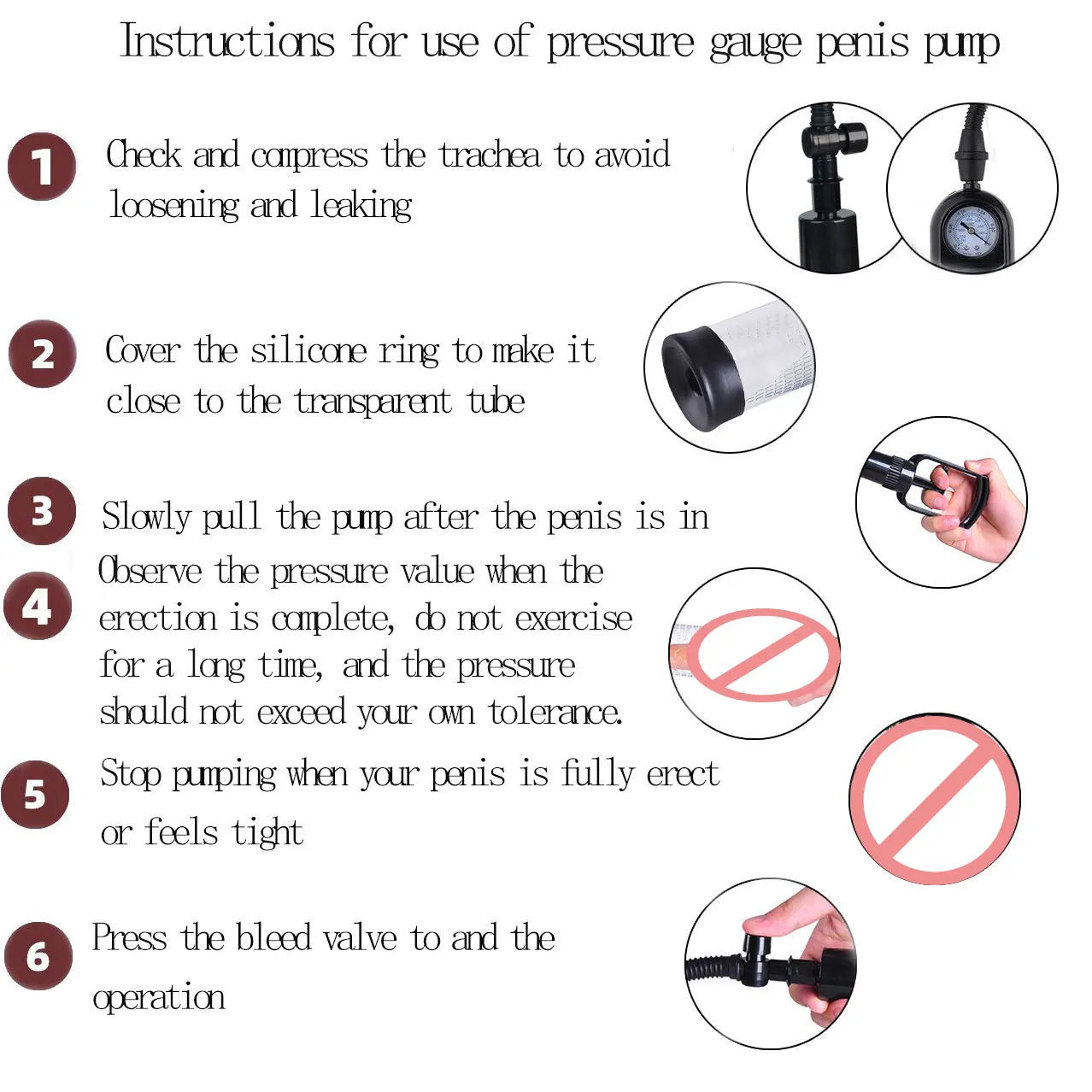 8 Inch Manual Trolley Penis Pump, Regular and Deluxe Versions Available, Negative Pressure Vacuum Penis Exerciser