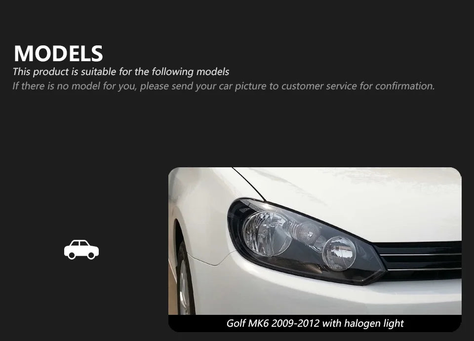 Car Lights for VW Golf6 Golf 6 MK6 Headlight 2009-2012 R20 GTI Head Lamp Drl Projector Lens Automotive Accessories