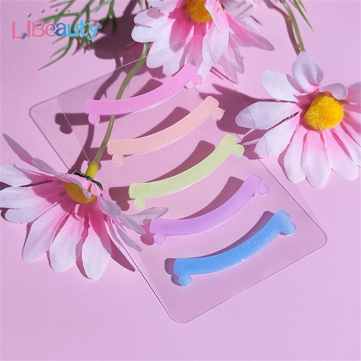 Libeauty 5 Colors Silicone Eyelash Rods Ribbon Soft Colorful Lash Lift Ribbon Perm Multi-Functional Eyelash Lifting Makeup Tools