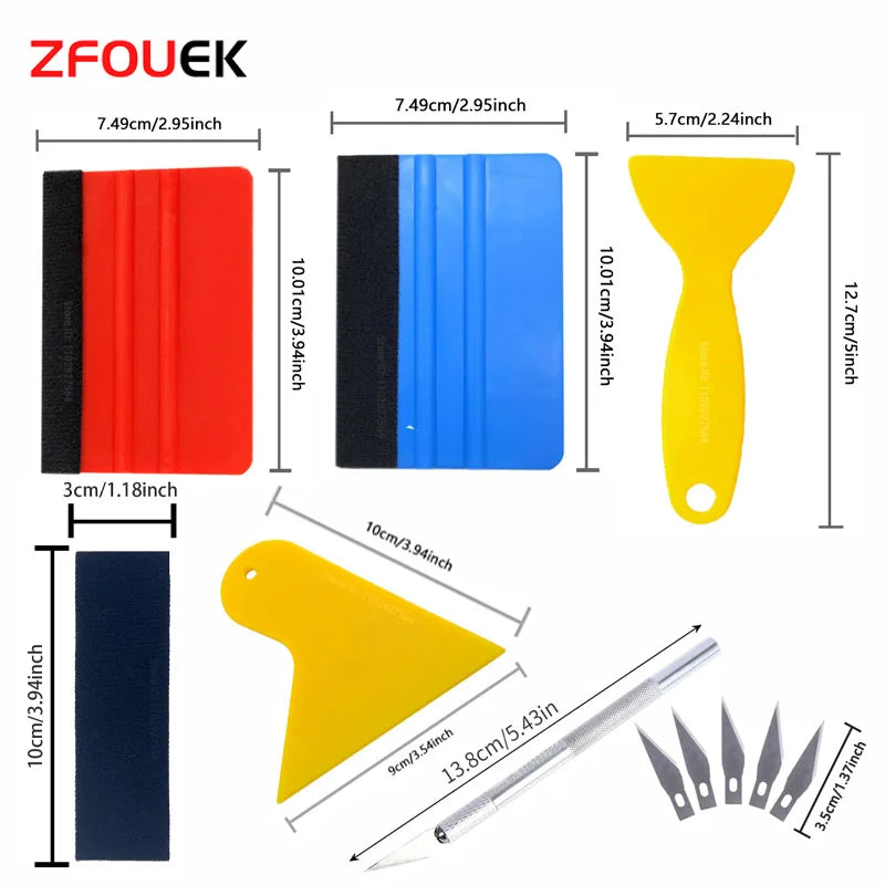 ZFOUEK Car Tools Wrap Film Sticker Wrapping Tool Vehicle Vinyl Wrap Window Tint Film Tool Kit Cutter Aid Tool Window Tinting
