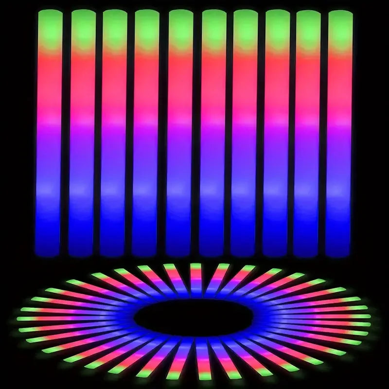 12pc Glow Sticks Giant Foam Glow Sticks Glow in The Dark Party Supplies for Wedding, Raves, Concert, Camping, New Year, Carnival