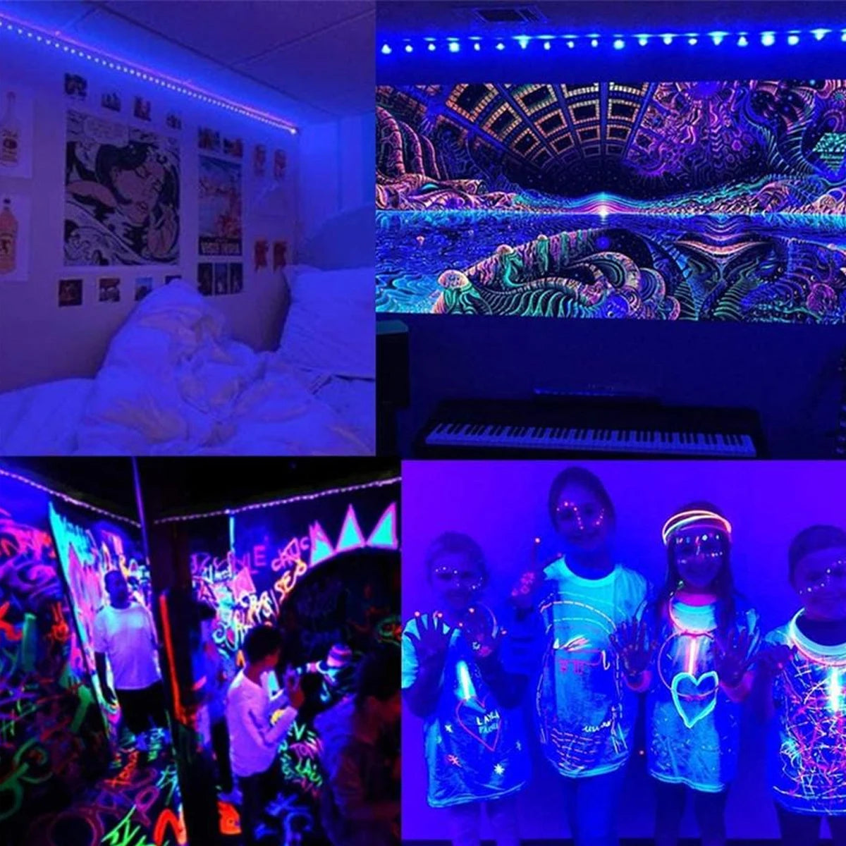 LED Black Light 6W 395nm T5 UV Blacklight Bar for Fluorescent Tapestry Poster Body Paint Glow Halloween Decor Xmas Party