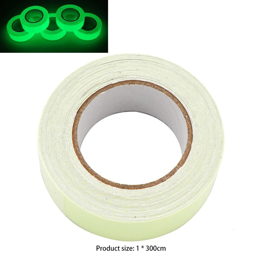 1/2/3pcs Waterproof Luminous Tapes Self Adhesive Warning Tapes Night Vision Glow in Dark Safety Home Garden Decoration