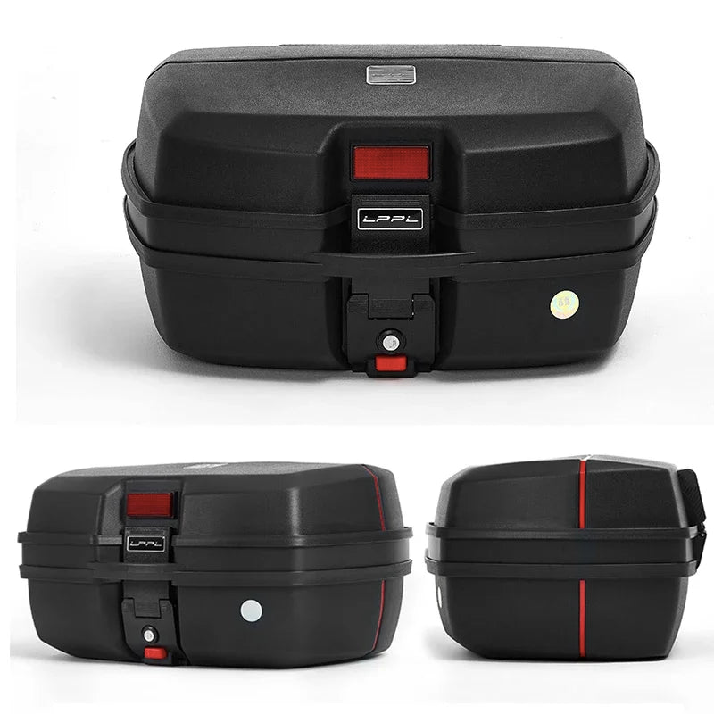 45L Motorcycle Tour Tail Box Motorcycle Luggage Box Top Case with 2 Keys Multifunctional for Luggage Storage
