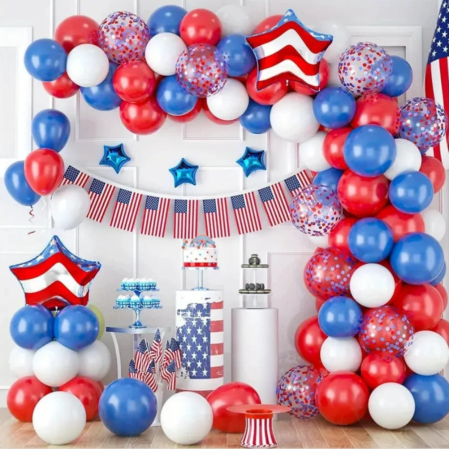 30pcs Nautical Independence Da Party decorations.graduations, birthdays,weddings anniversary parties.red white blue balloons