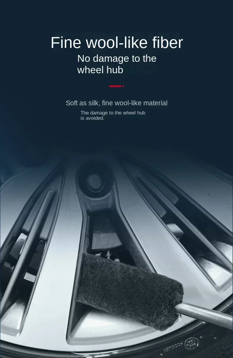 Auto Wheel Detailing Brush Bendable Wheel Woolies for Car Rim Tire Washing Easily Clean Hard-To-Reach Areas Car Cleaning Tools