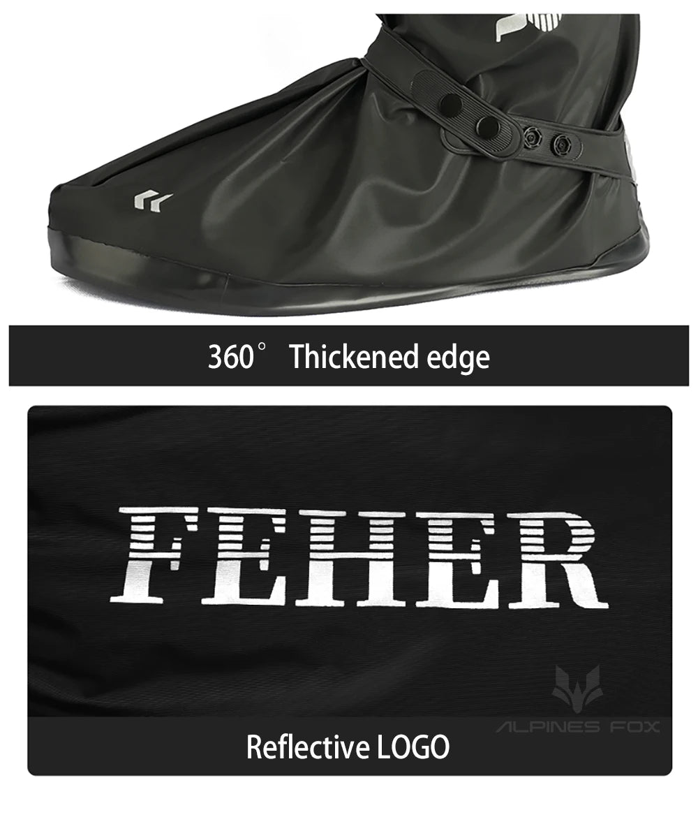 High Tube Motorbike Rain Shoe Covers Waterproof Reusable Motorcycle Cycling Bike Rain Boot Reflective Rainproof Shoes Cover