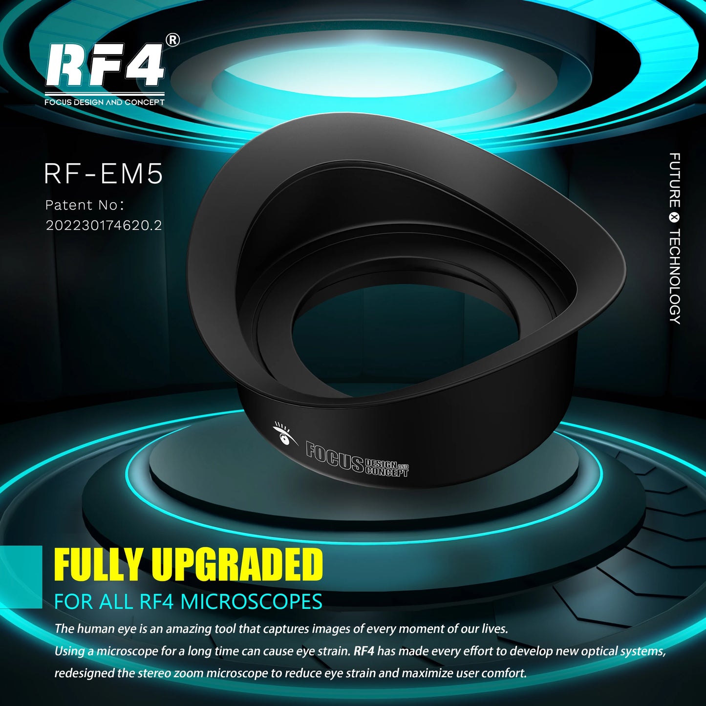 RF4 7-50X Trinocular Continuous Zoom Stereo Microscope WF10X/22mm Eyepiece Suitable for Mobile Phone PCB Welding Microscope Tool