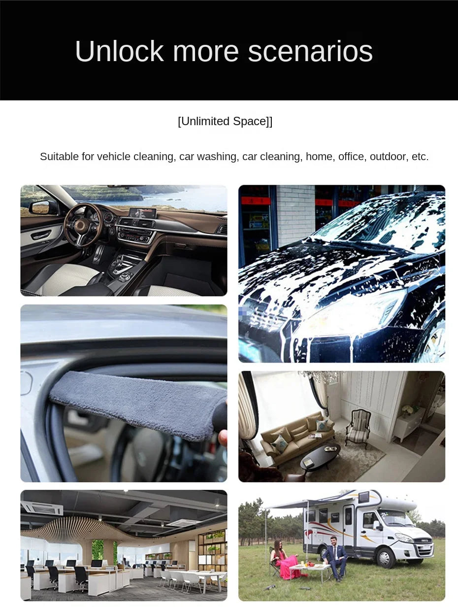 Car Cleaning Duster Microfiber Brush Air Conditioner Vent Cleaner Air Outlet Cleaning Brush Wet/Dry Use for Car Wash Accessories