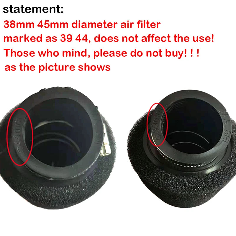 Motocross ATV Foam Air Filter Sponge Cleaner Moped 35mm 38mm 42mm 45mm 48mm 50mm 60mm Scooter Dirt Pit Bike Motorcycle Accessory