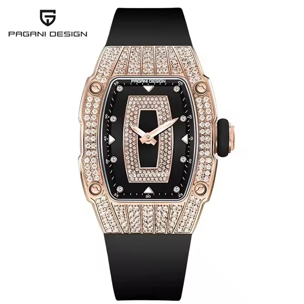 New PAGANI DESIGN Luxury Women's Fashion Quartz Watch Switzerland Ronda Movt Diamond Inlaid Women's Elegant Watch Montreal Femme