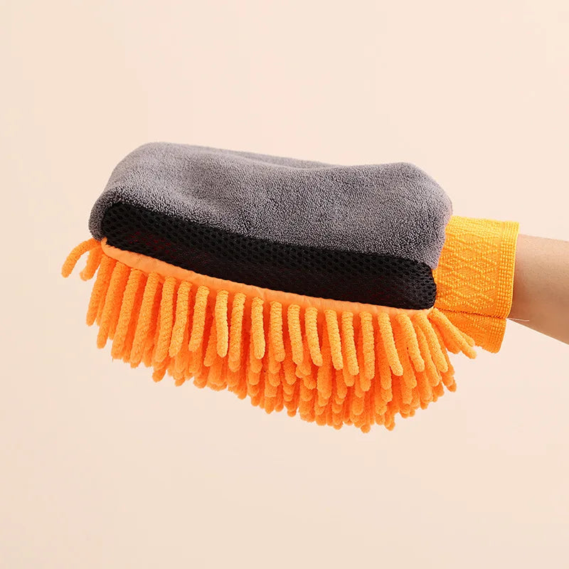 Motorclyle Car Washing Gloves Do Not Damage The Paint Surface Waterproof Chenille Coral Fleece Car Cleaning Cloth