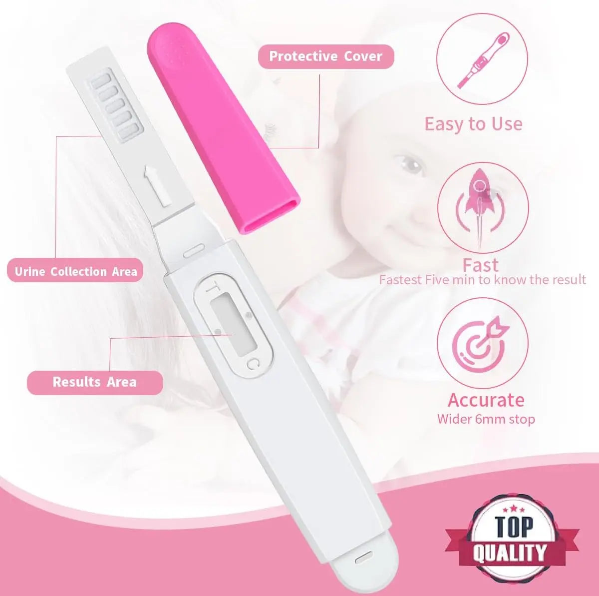 Ovulation & Pregnancy Test Strips Combo Kit 10 LH + 2hCG | Accurate & Easy to Read 5mm Sticks | Pregnancy Tests Early Detection