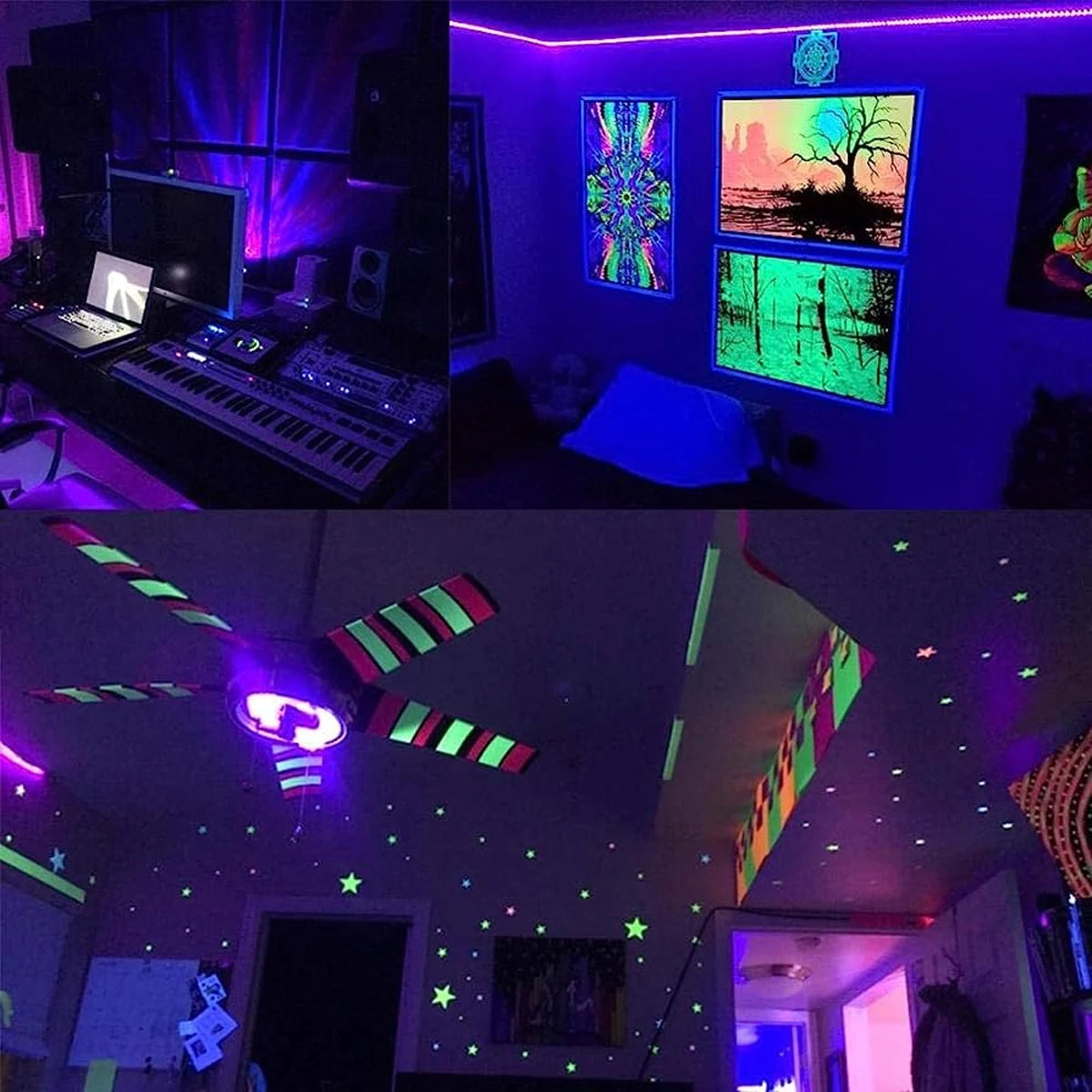 LED Black Light 6W 395nm T5 UV Blacklight Bar for Fluorescent Tapestry Poster Body Paint Glow Halloween Decor Xmas Party