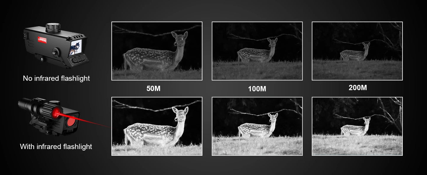 Night Vision Scope Night Vision Rifle Scope with IR850 MOA Recording and Range Finder Infrared Tactical monocular with Crosshair