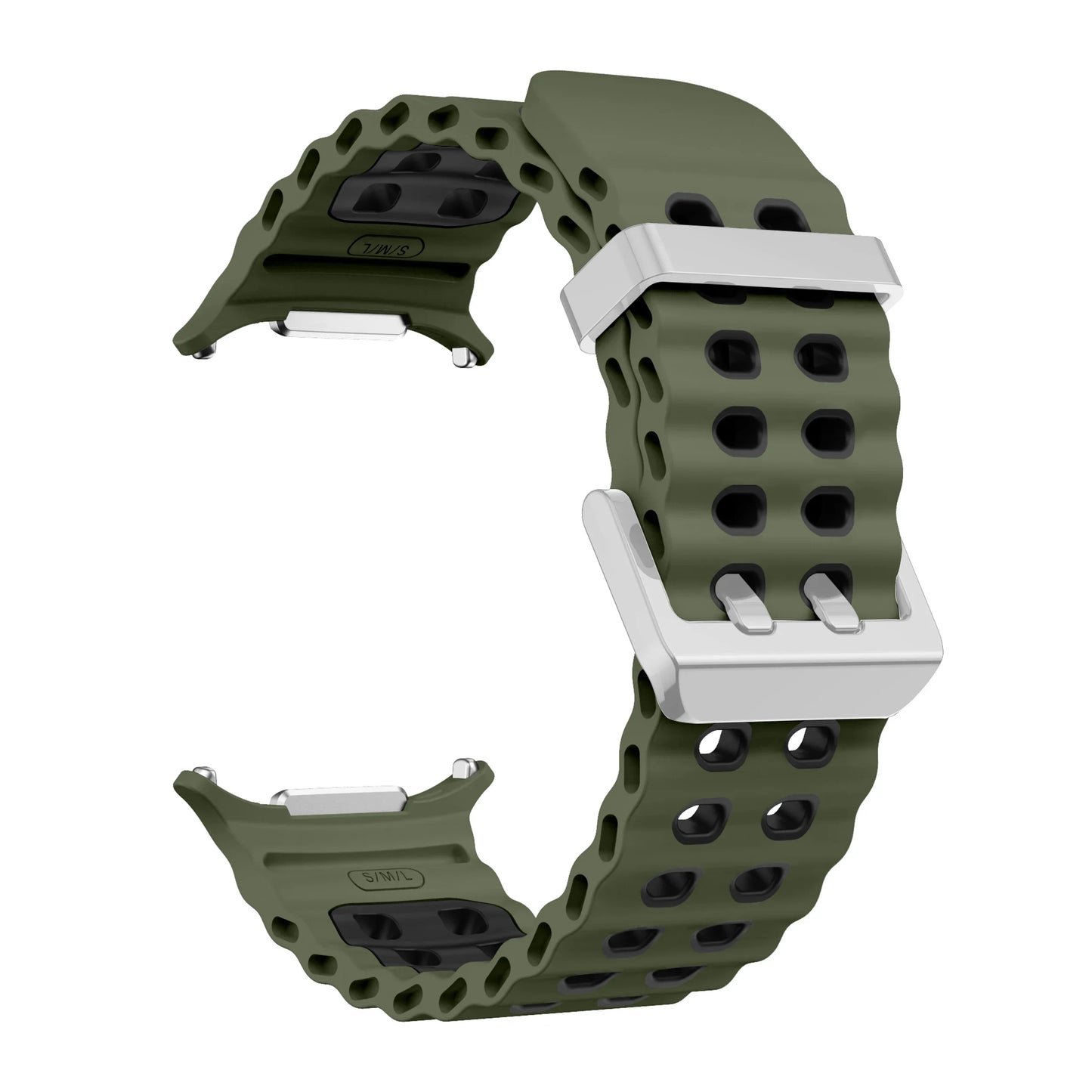 NEW Marine Silicone Strap for Samsung Watch Ultra 47mm Bracelet No Gaps Sport Two-tone Band for Galaxy 7 Ultra Watchband Straps