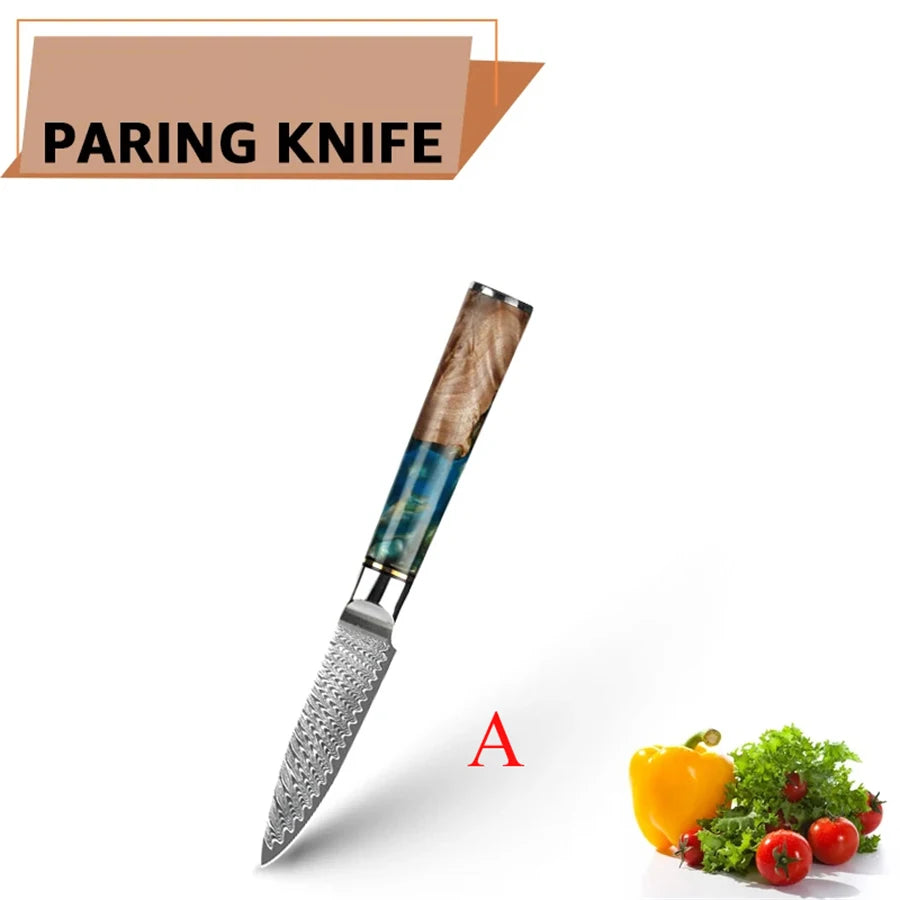 1PC ,Kitchen Knife Damascus Steel Slicing Knife Meat Cleaver Knife Utility Knife Cooking Tools Creative Knife Kitchen stuff
