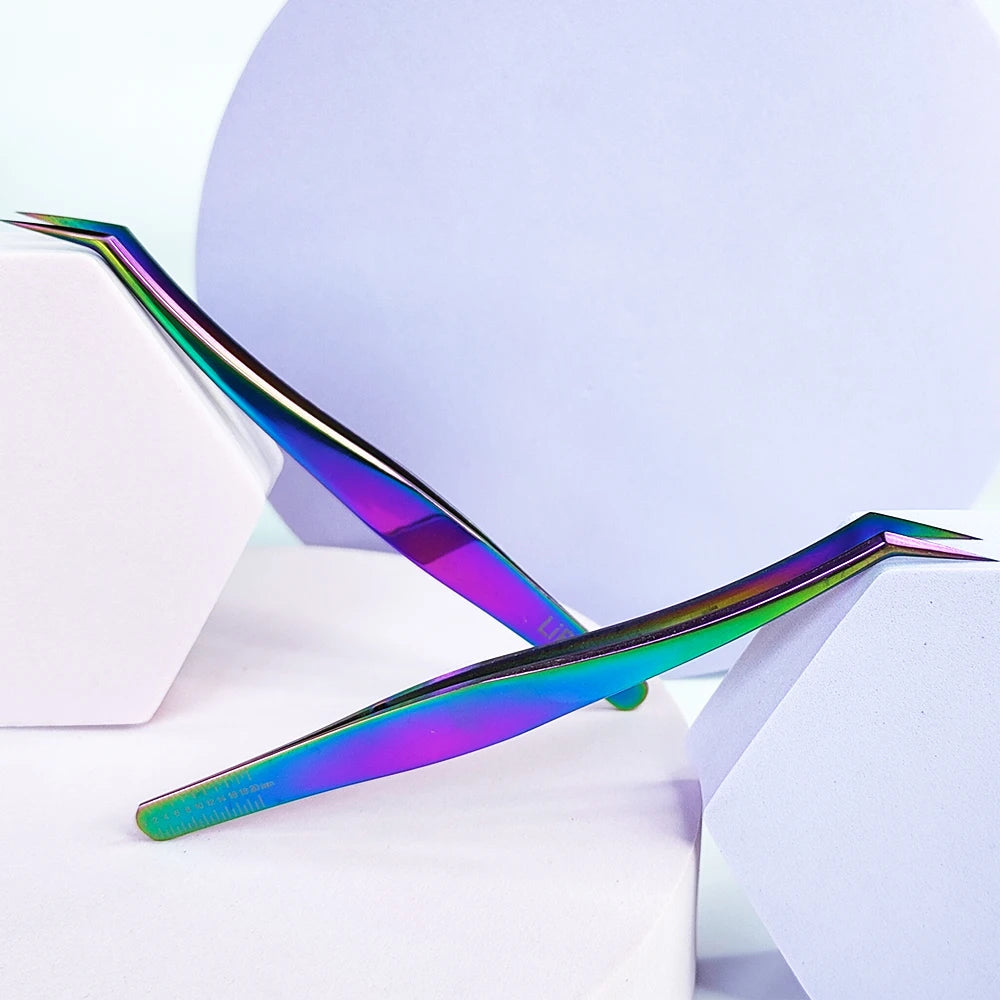 Libeauty 1 Pair Professional Eyelash Tweezers 3D Volume Eyelash Extension Lash Eyebrow Excellent Closure Grafting Eyelash Tools