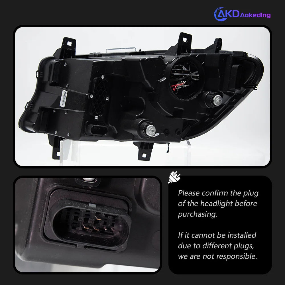 AKD Head Lamp for Benz Sprinter LED Headlight 2018-2023 Headlights Sprinter DRL Turn Signal High Beam Angel Eye Projector Lens