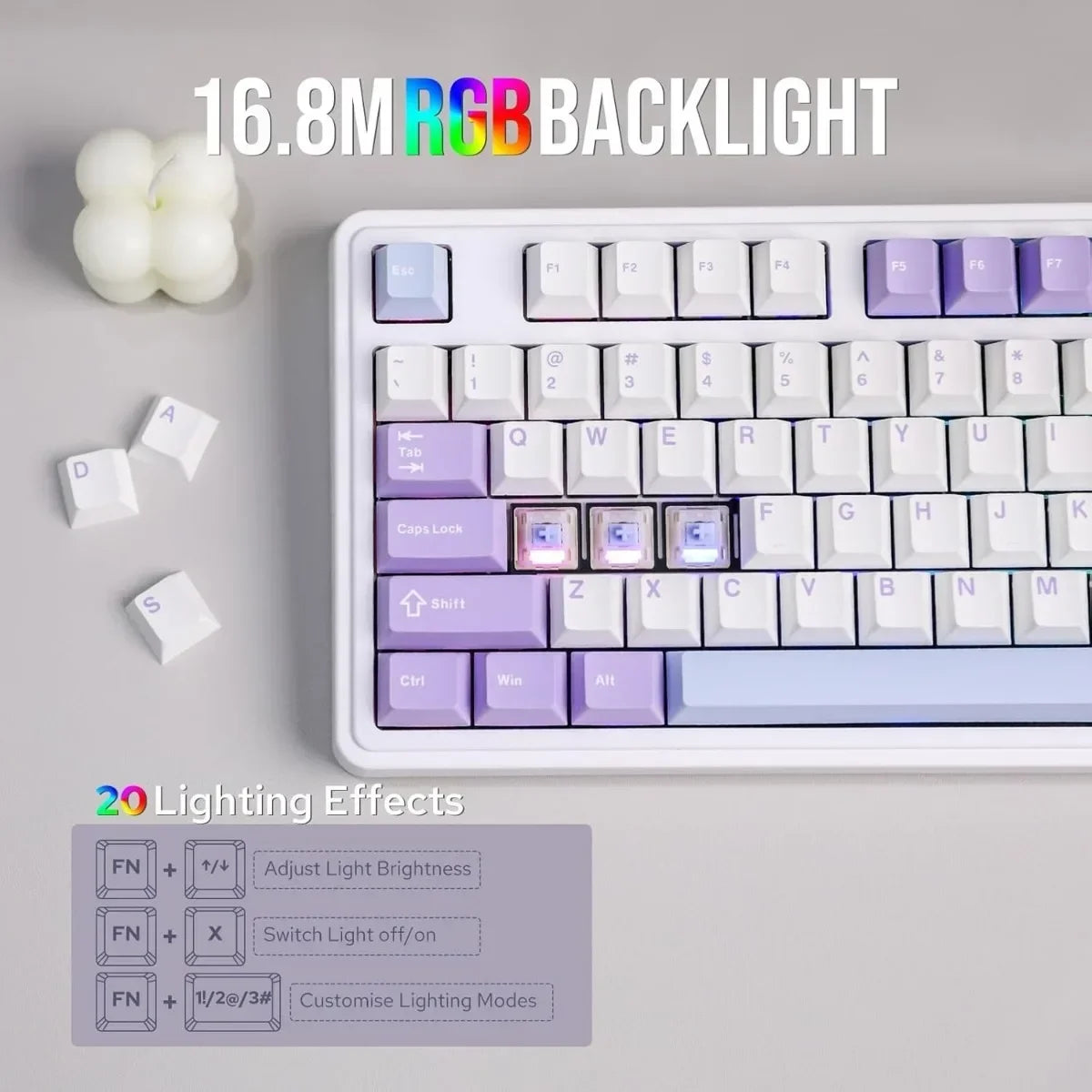 Ajazz AK980 Gaming Mechanical Keyboard Three Mode PBT Gasket Hot Swap RGB Wired Bluetooth Wireless Keyboard Game Accessories