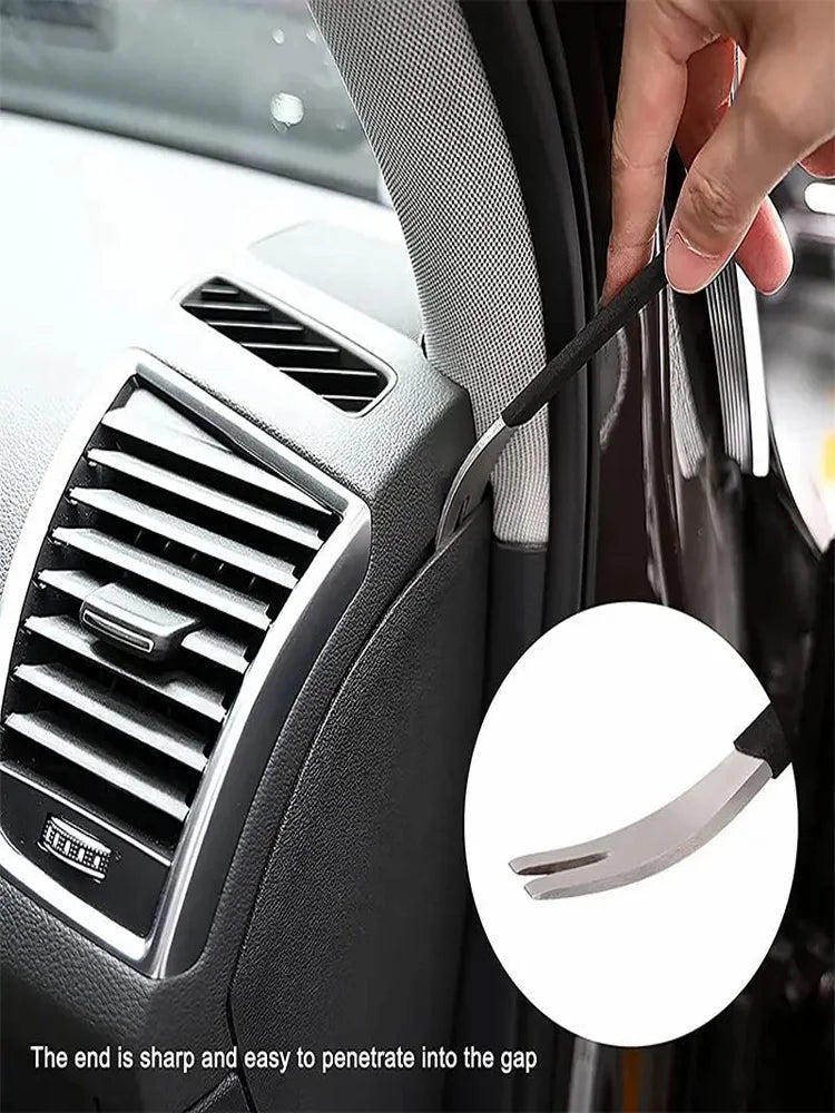 6Pcs Car Removal Tool Kits Car Door Clip Panel Trim Dash Auto Radio Metal Removal Pry Tool Automobile Interior Disassembly Tools