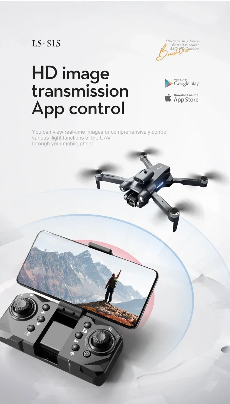 New S1S 5G GPS Drone Camera 8K Professional Brushless Motor Dron Obstacle Avoidance HD Dual Camera Foldable Quadcopter Toys