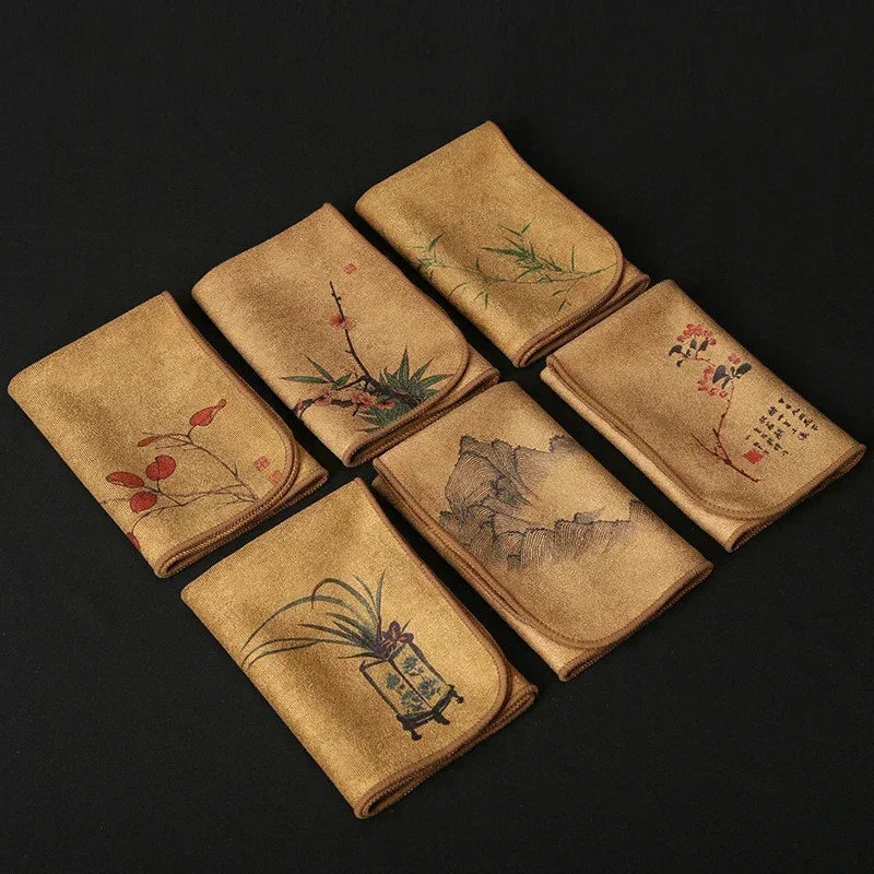 Painted Tea Towel Absorbent Rag Thickened Table Cleaning Tea Cloth Cotton Household Kitchen Cleaning Cloth Dish Cleaning Towels