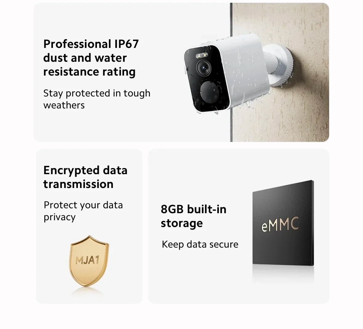Xiaomi BW500 Outdoor Camera 2.5K HD Night Vision 10m Color AI Security IP67 Waterproof Long Battery Life Smart Home Surveillance