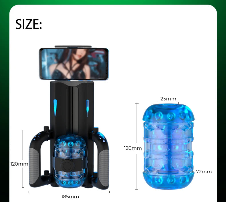 THRUSTING-King 12cm 6-Segment Fixed-point Telescopic Male Masturbator One-Key Burst Masturbation Cup Trainer Sex Toys for Men