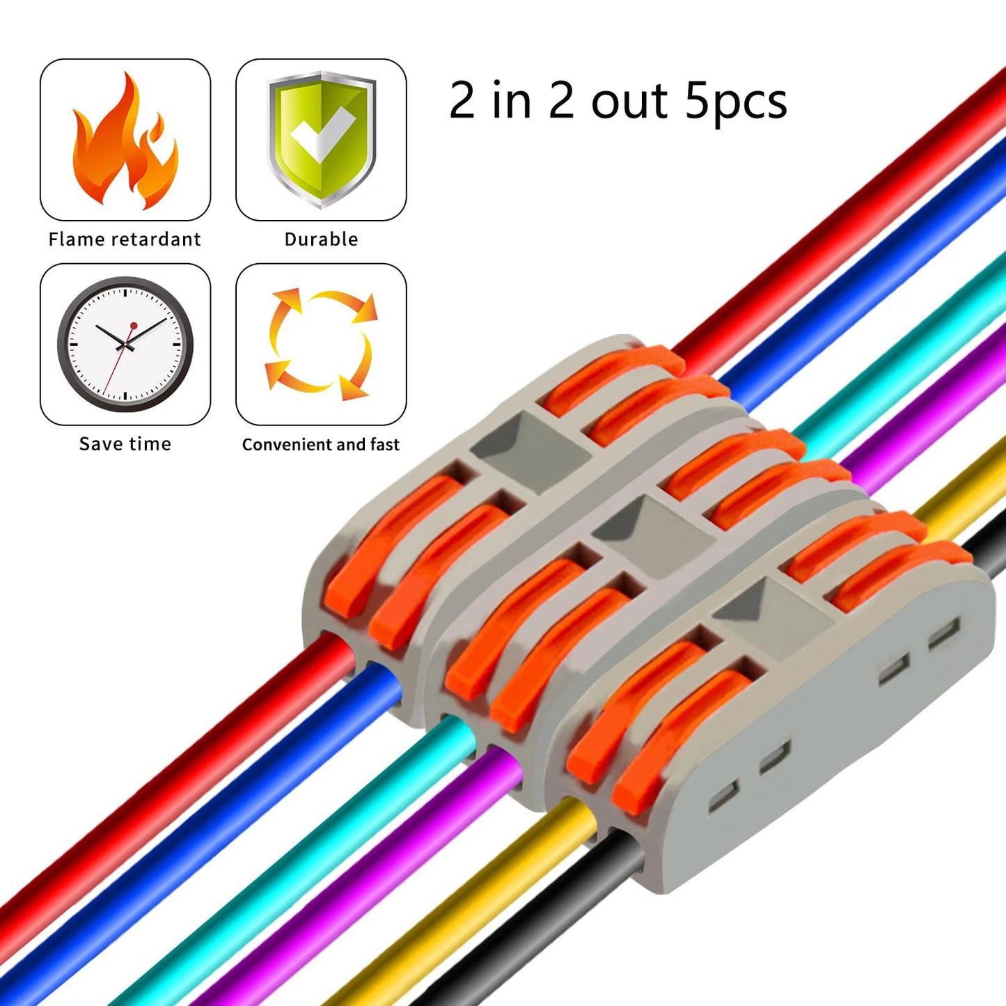 1 in Multiple out Quick Wiring Connector Universal Splitter Wiring Cable Push-in Can Combined Butt Home Terminal Block SPL 222