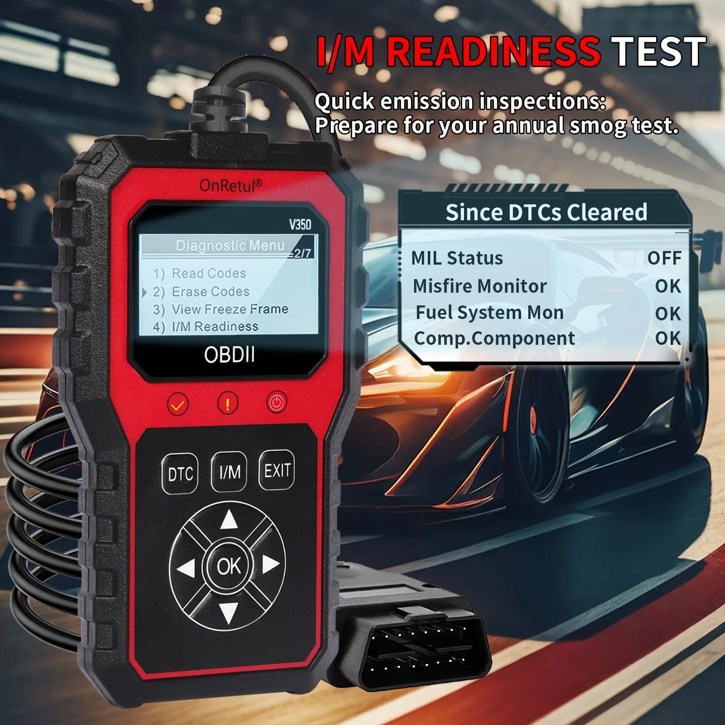 Advanced Obd2 Scanner V350 - Handheld Diagnostic Tool for All Vehicles, Reads Engine Faults, Tests Batteries, Analyzes and Tests Engine Performance, 350+ Readiness Check Codes, Dtc Book, 35, 901+ Readiness Check Codes, Vehicl
