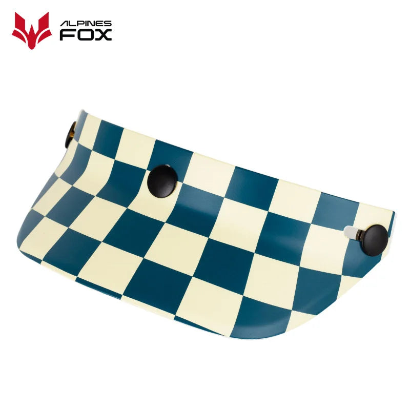 Motorcycle Helmet Sun Shade Protector 3 Snap-Button Retro Open Face Flip Up Down Shield Visor Modified Parts 7.08 X 2.95 In
