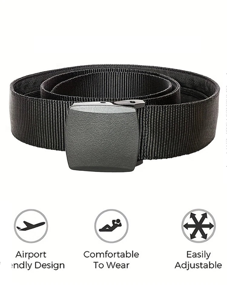 Nylon Belt Automatic Buckle Outdoor Multifunctional Tactical Canvas Belts Light Comfortable Non-metal Belt