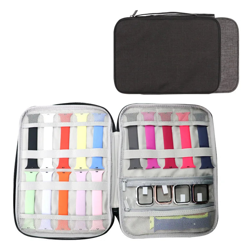 Watch Band Organizer - Watch Straps Holder Carrying Case Storage Bag Travel Pouch for Women Men Most Sizes of Watch Bands
