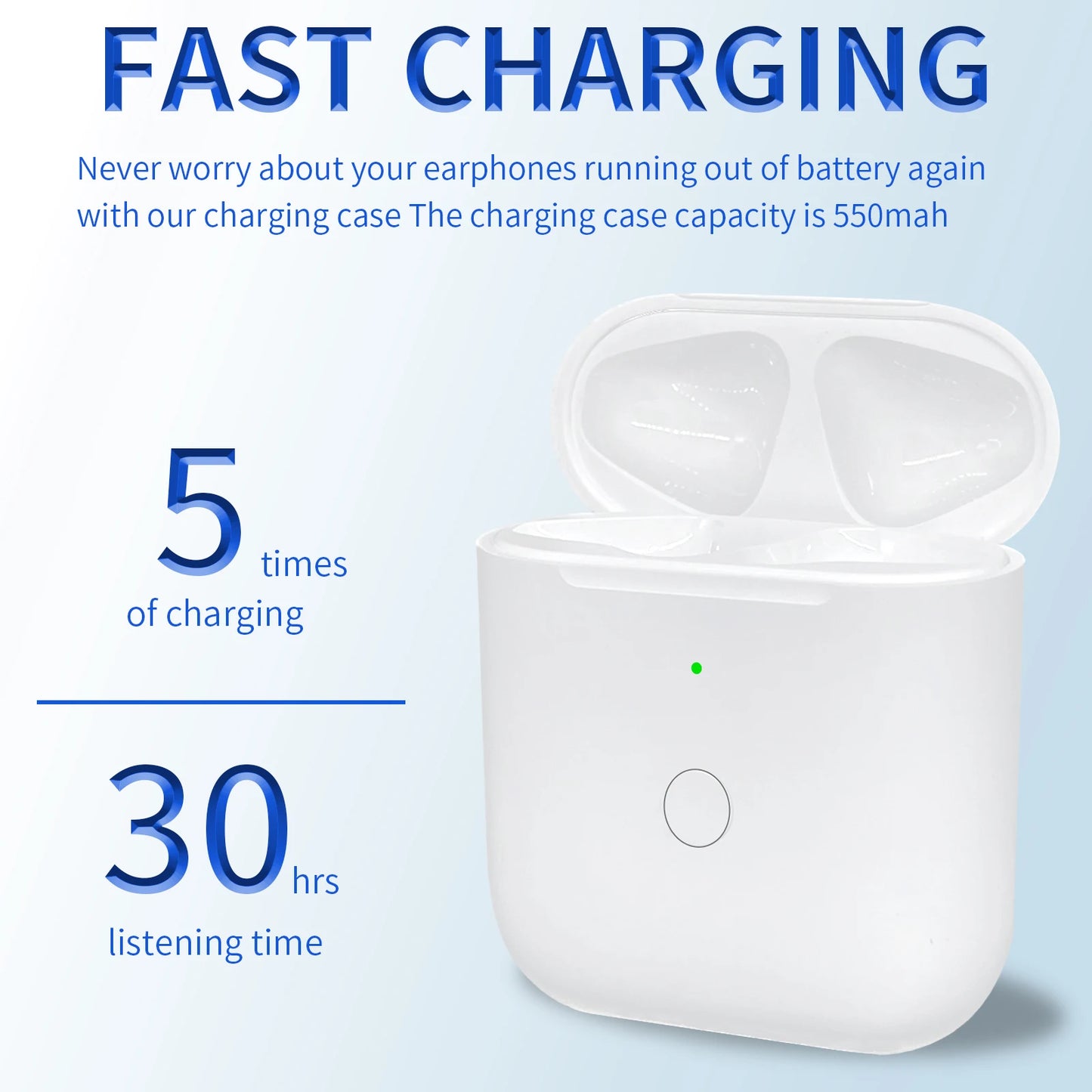 "Universal Replacement Charging Case Compatible with Apple AirPods 1/2 Official-Like F