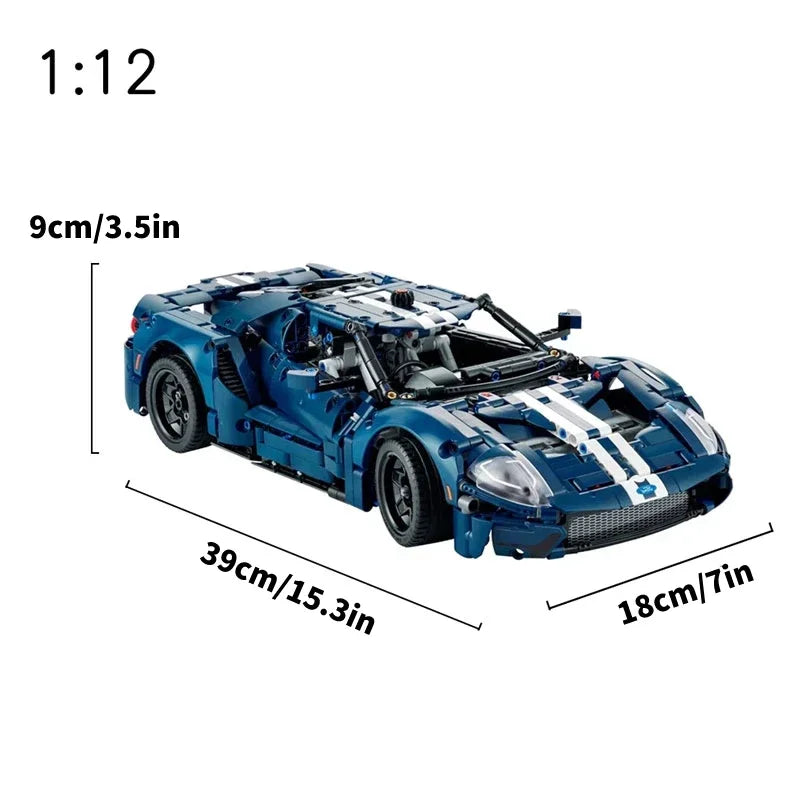 Technical MOC 42154 GT Sports Car Building Blocks 1:12 Scale Racing Vehicle Assembly Model Bricks Toys for Kids Adults Gifts
