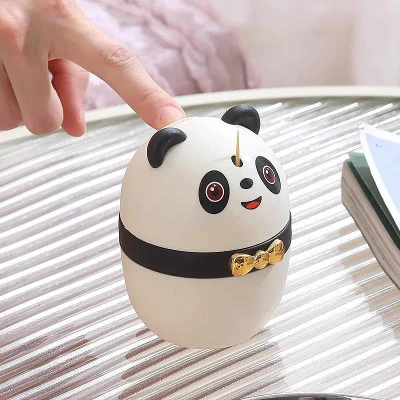 1pc Toothpick Box Household Panda Creative Toothpick Canister Toothpick Jar Toothpick Bucket Floss Box Cotton Swab Storage Box