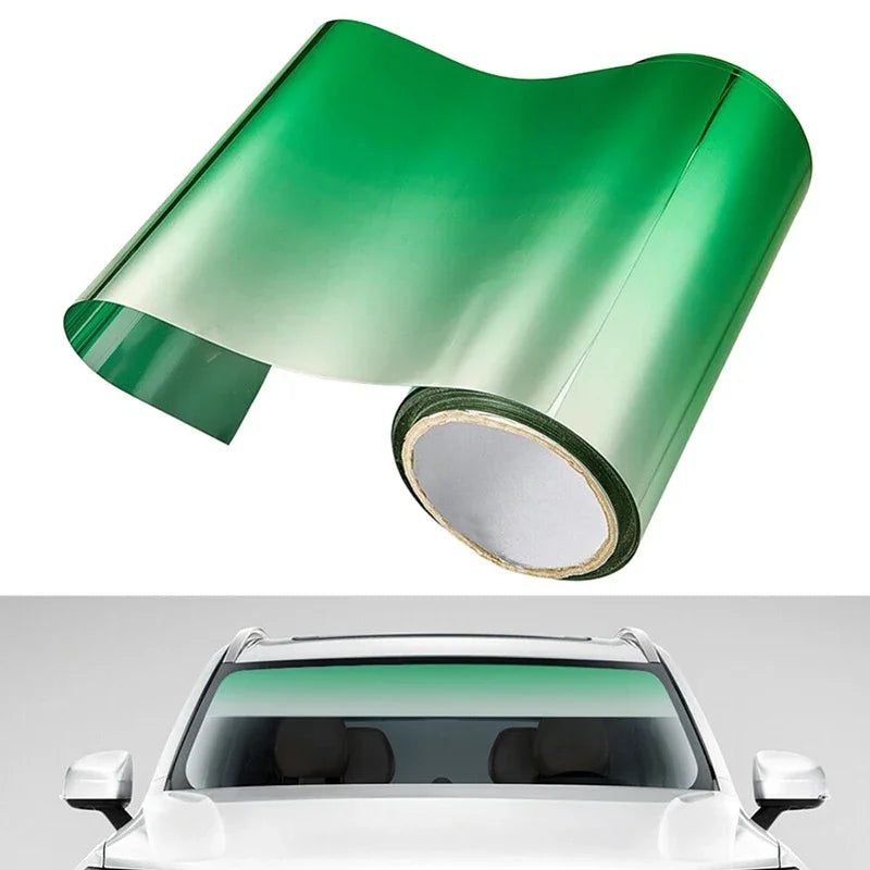 Car Window Sun Visor Strip Tint Film Front Windshield Protect Shade Blocking UV Sticker DIY Film Gradient Colorful Car Stickers
