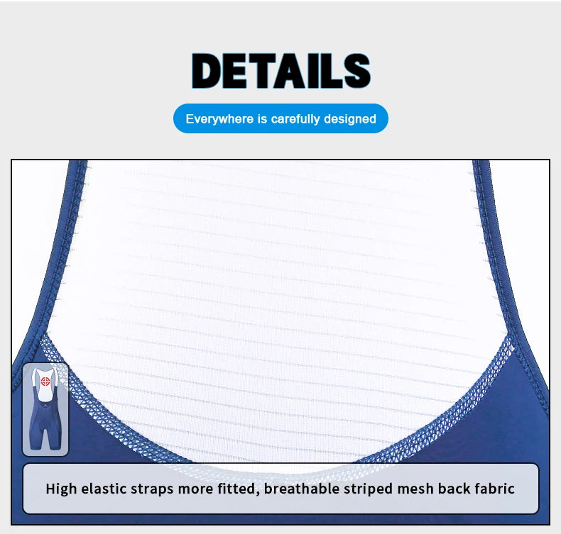 X-TIGER Blue Pro Men's Cycling Bib Shorts Bretelle Cyclist MTB Road Tights Bicycle Clothing ST-MULTI Cushion For 7 Hours Riding